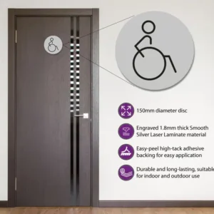 Disabled Toilet Door Symbol Right. 150mm