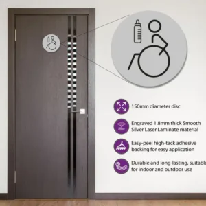 Disabled & Baby Change Toilet Door Symbol Left 150mm