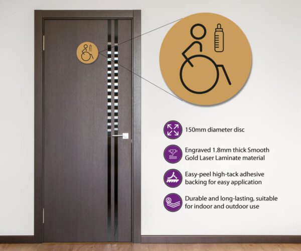 Disabled & Baby Change Toilet Door Symbol Right 150mm - Image 2