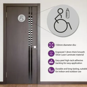 Disabled & Baby Change Toilet Door Symbol Right 150mm