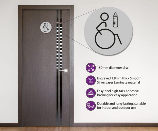 Disabled & Baby Change Toilet Door Symbol Right 150mm