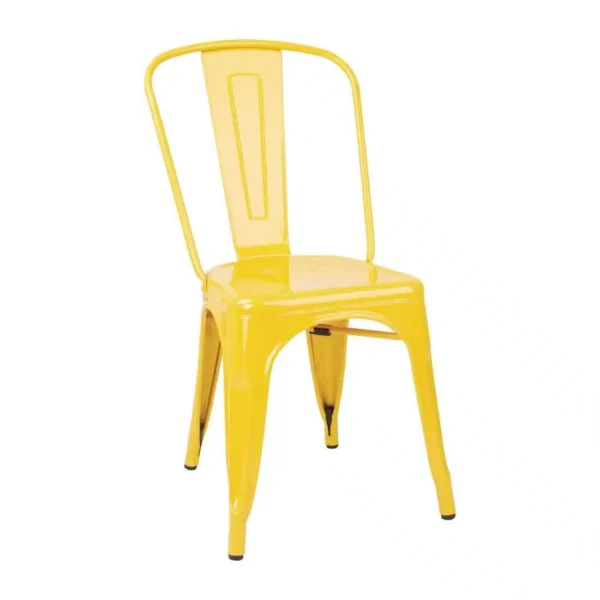 Bolero Bistro Steel Side Chairs Yellow (Pack of 4) - Image 1