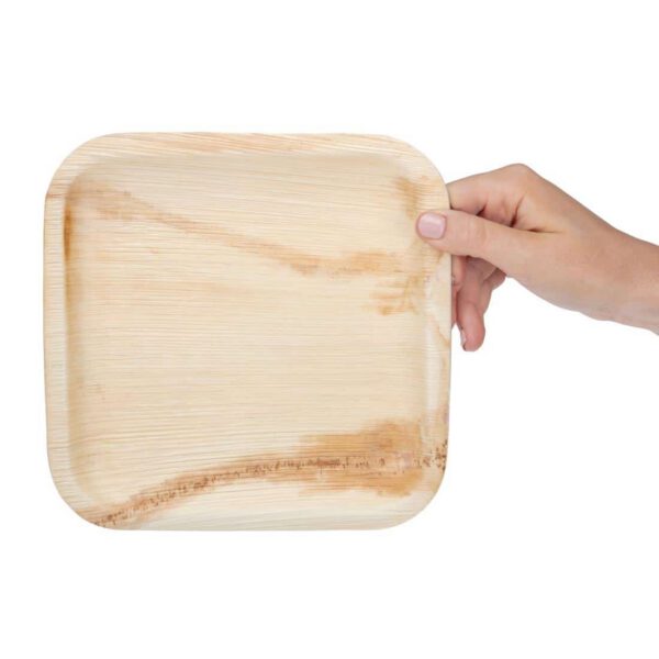 Fiesta Compostable Palm Leaf Plates Square 200mm (Pack of 100) - Image 3