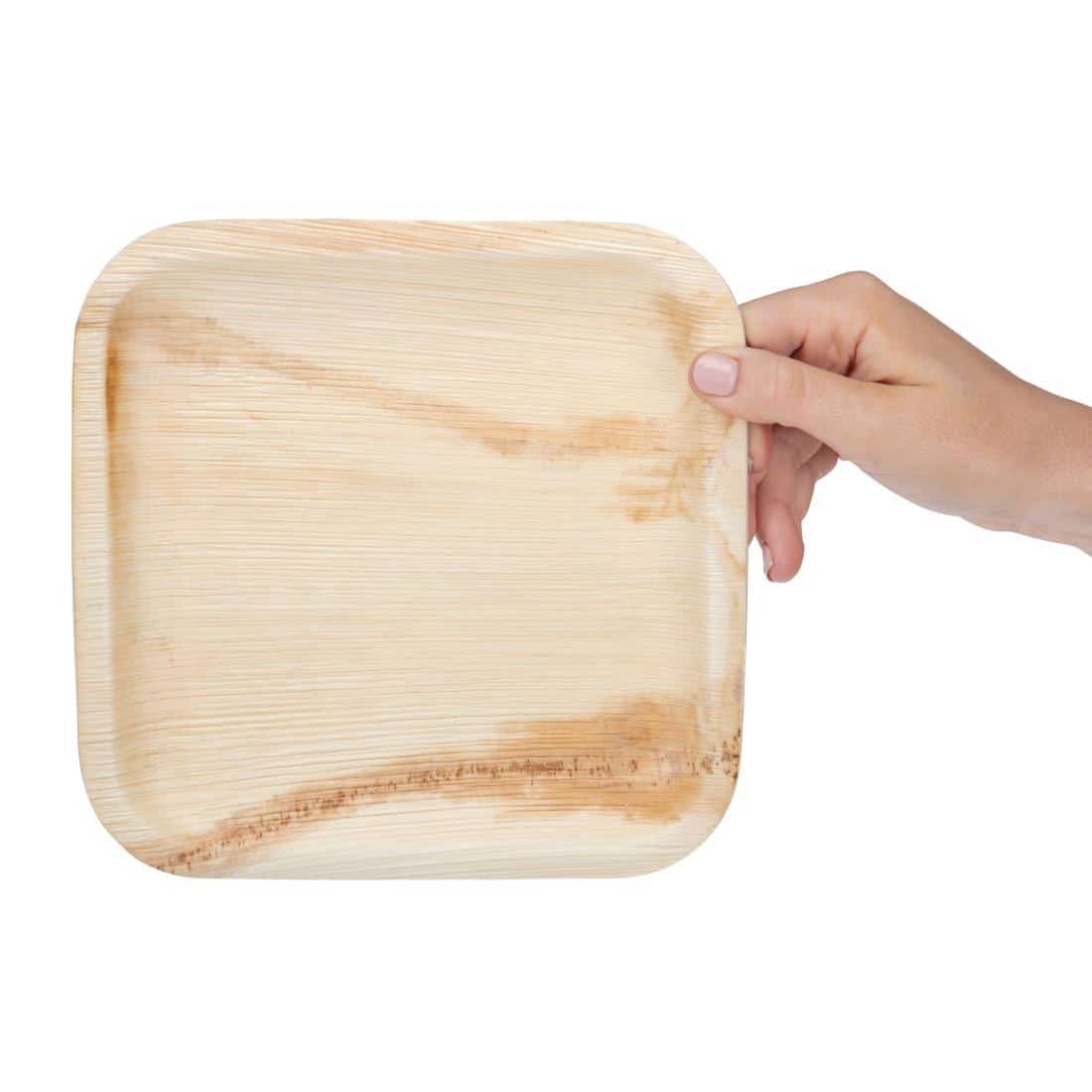 Fiesta Compostable Palm Leaf Plates Square 200mm (Pack of 100) - Image 4