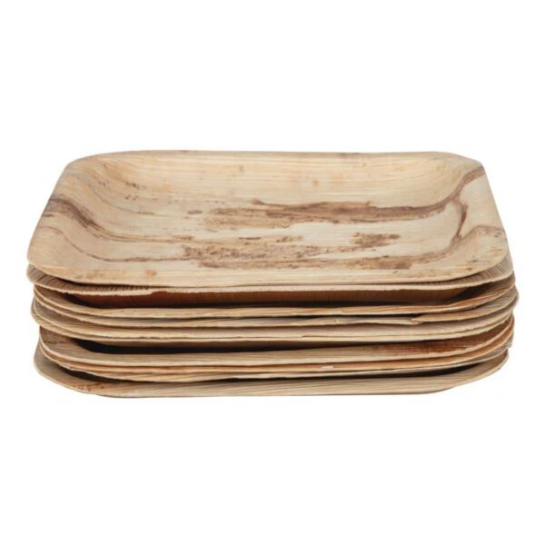 Fiesta Compostable Palm Leaf Plates Square 200mm (Pack of 100) - Image 7