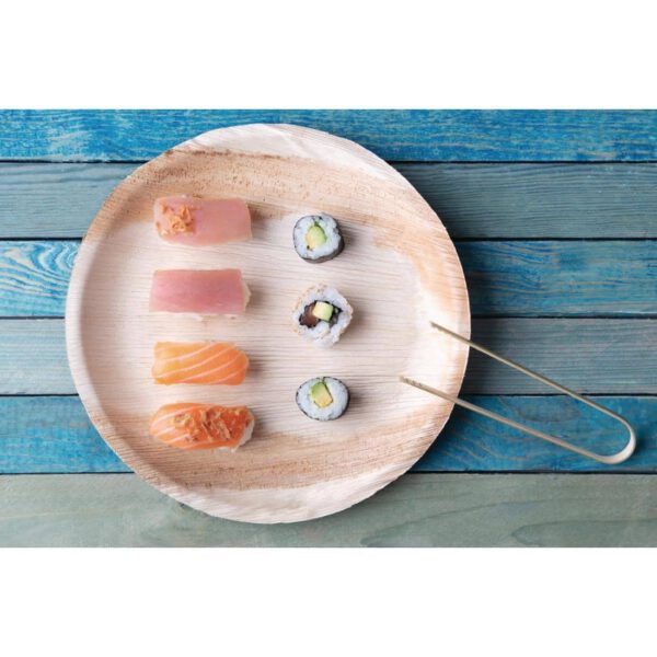 Fiesta Compostable Palm Leaf Plates Round 250mm (Pack of 100) - Image 7