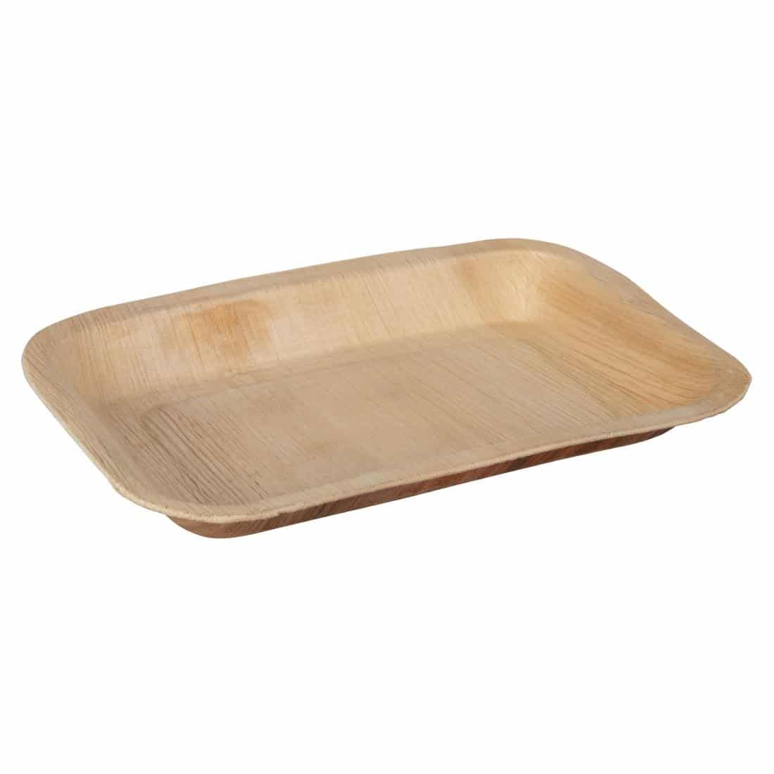 Fiesta Compostable Deep Palm Leaf Plates Rectangular 250mm (Pack of 100) - Image 3