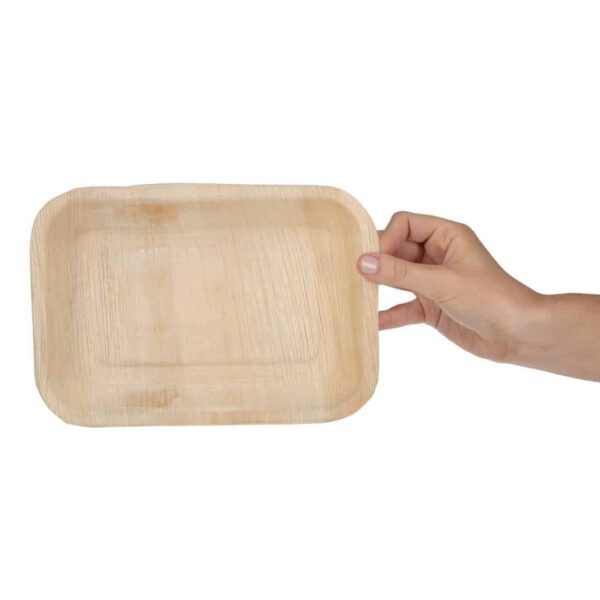 Fiesta Compostable Deep Palm Leaf Plates Rectangular 250mm (Pack of 100) - Image 5