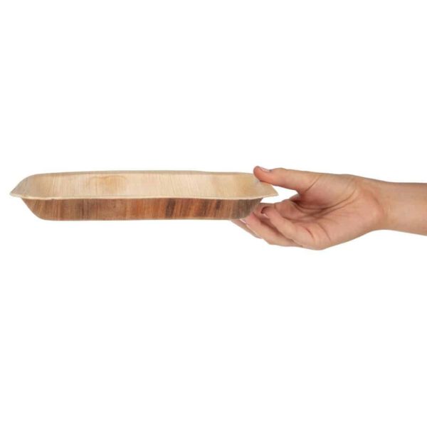 Fiesta Compostable Deep Palm Leaf Plates Rectangular 250mm (Pack of 100) - Image 6