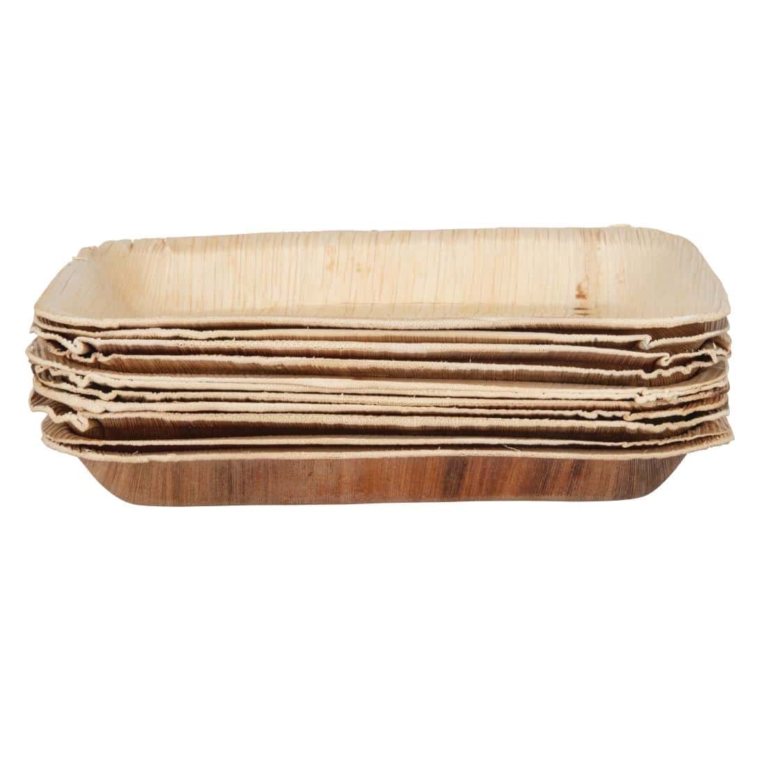 Fiesta Compostable Deep Palm Leaf Plates Rectangular 250mm (Pack of 100) - Image 8
