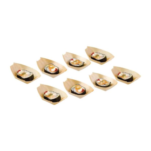 Fiesta Compostable Wooden Sushi Boats Small 80mm (Pack of 100) - Image 5