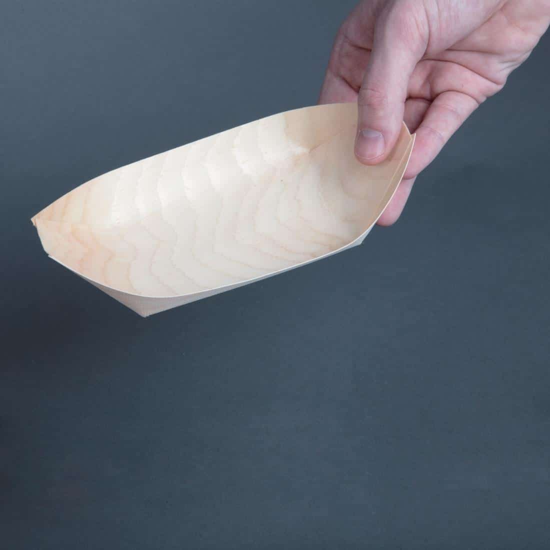 Fiesta Compostable Wooden Sushi Boats Medium 190mm (Pack of 100) - Image 3