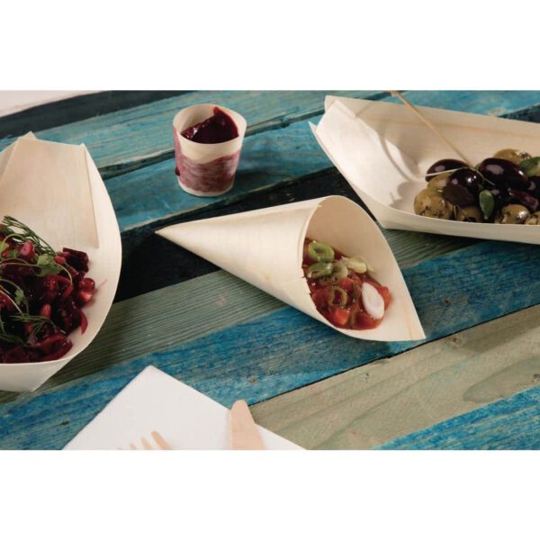 Fiesta Compostable Wooden Canape Cones 75mm (Pack of 100) - Image 8