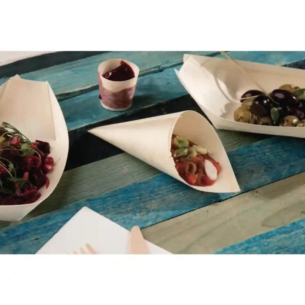 Fiesta Compostable Wooden Canape Cones 75mm (Pack of 100) - Image 8