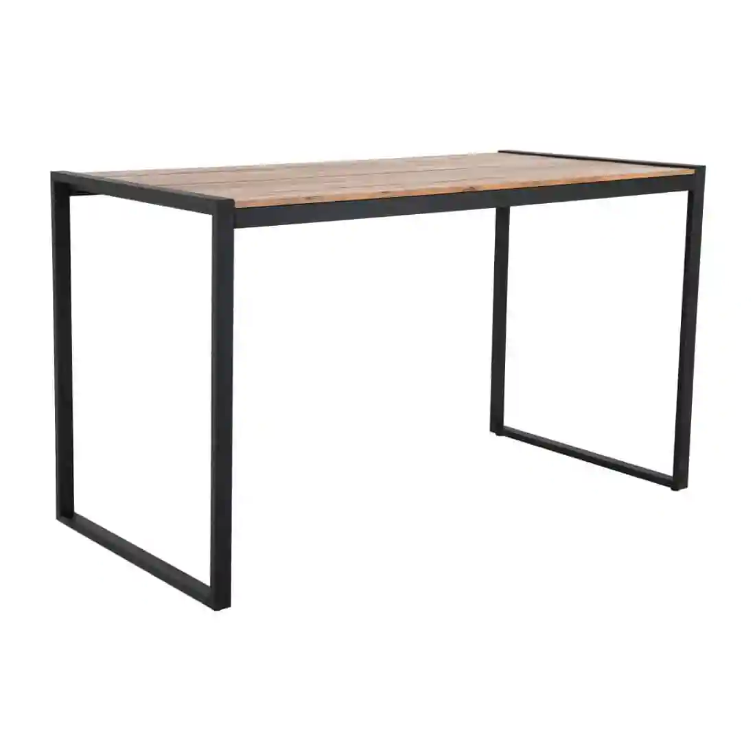 Bolero Steel and Acacia Industrial Bar Table 1800x900mm - Image 2