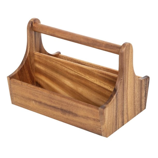 Acacia Wood Condiment Basket - Image 3