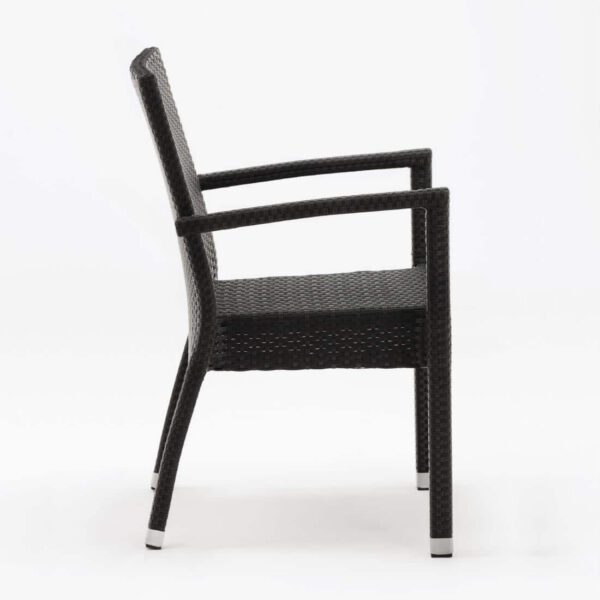 Bolero PE Wicker Armchairs Charcoal (Pack of 4) - Image 2