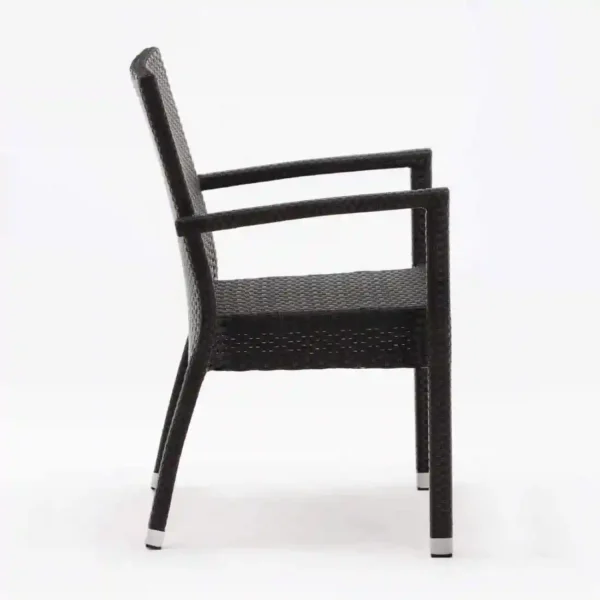 Bolero PE Wicker Armchairs Charcoal (Pack of 4) - Image 2