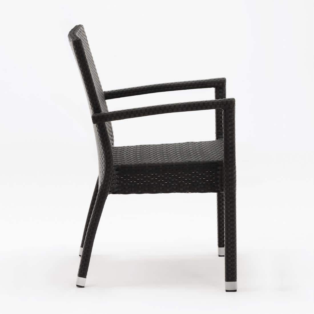 Bolero PE Wicker Armchairs Charcoal (Pack of 4) - Image 3