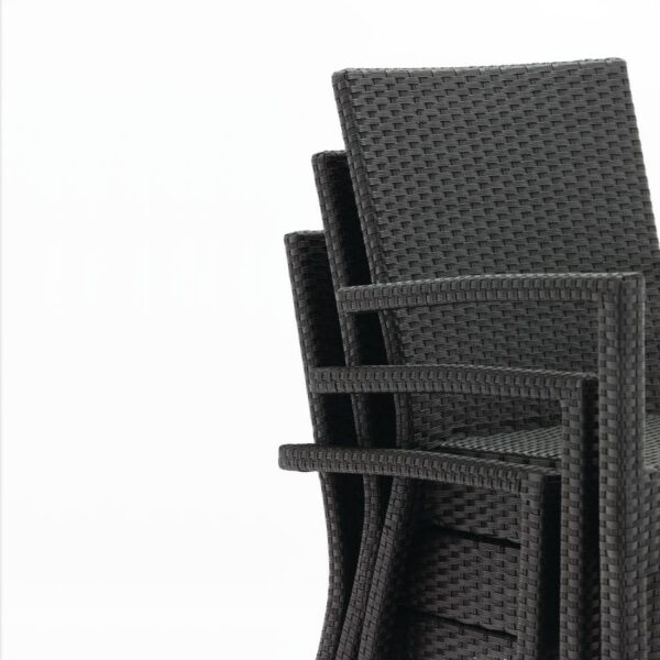 Bolero PE Wicker Armchairs Charcoal (Pack of 4) - Image 5