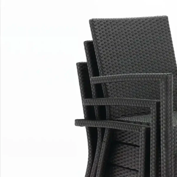 Bolero PE Wicker Armchairs Charcoal (Pack of 4) - Image 5