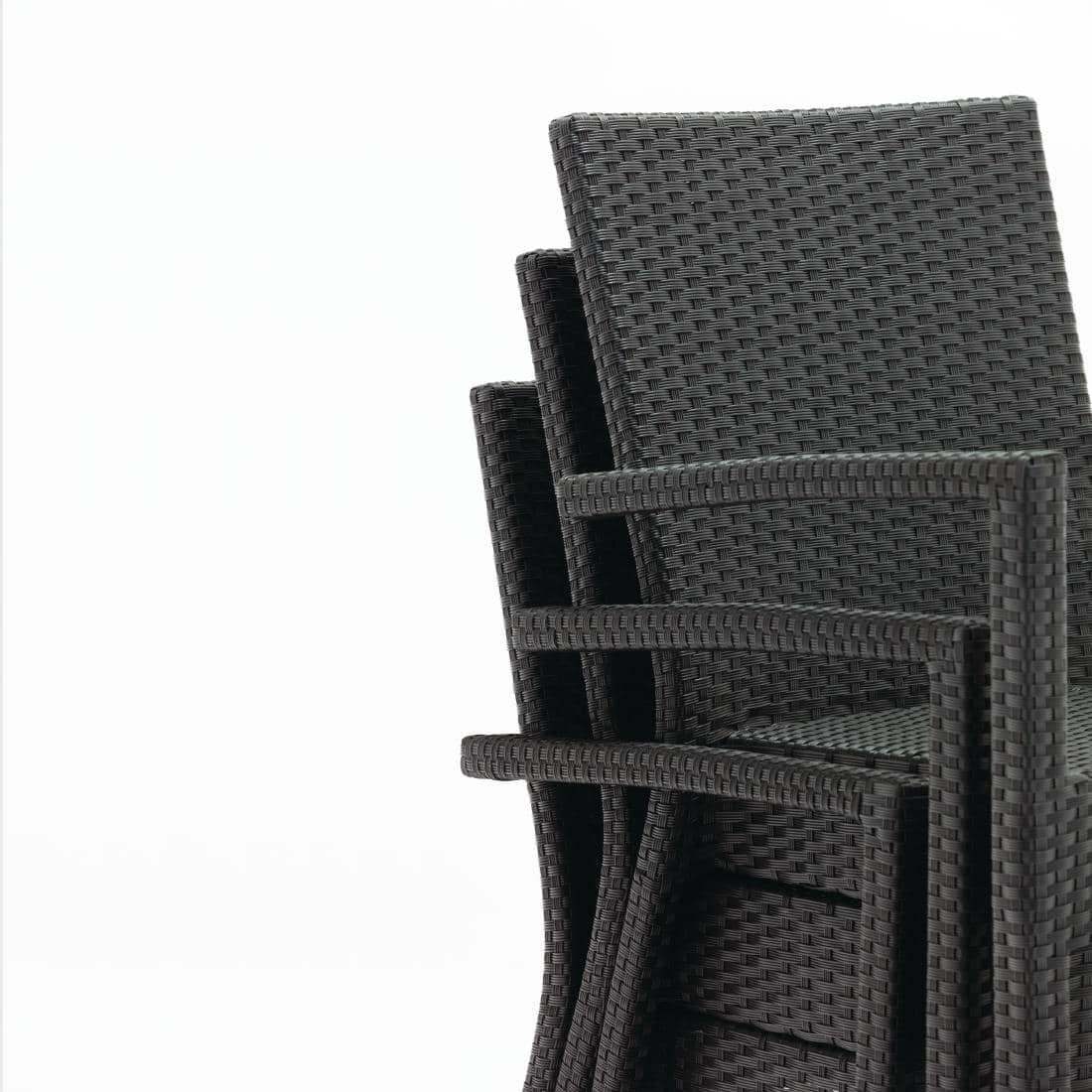 Bolero PE Wicker Armchairs Charcoal (Pack of 4) - Image 6