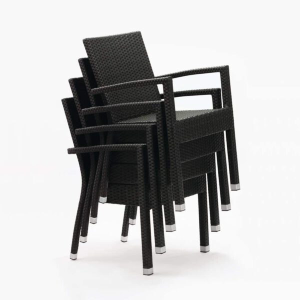 Bolero PE Wicker Armchairs Charcoal (Pack of 4) - Image 6