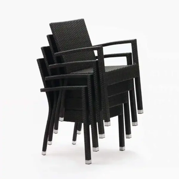 Bolero PE Wicker Armchairs Charcoal (Pack of 4) - Image 6