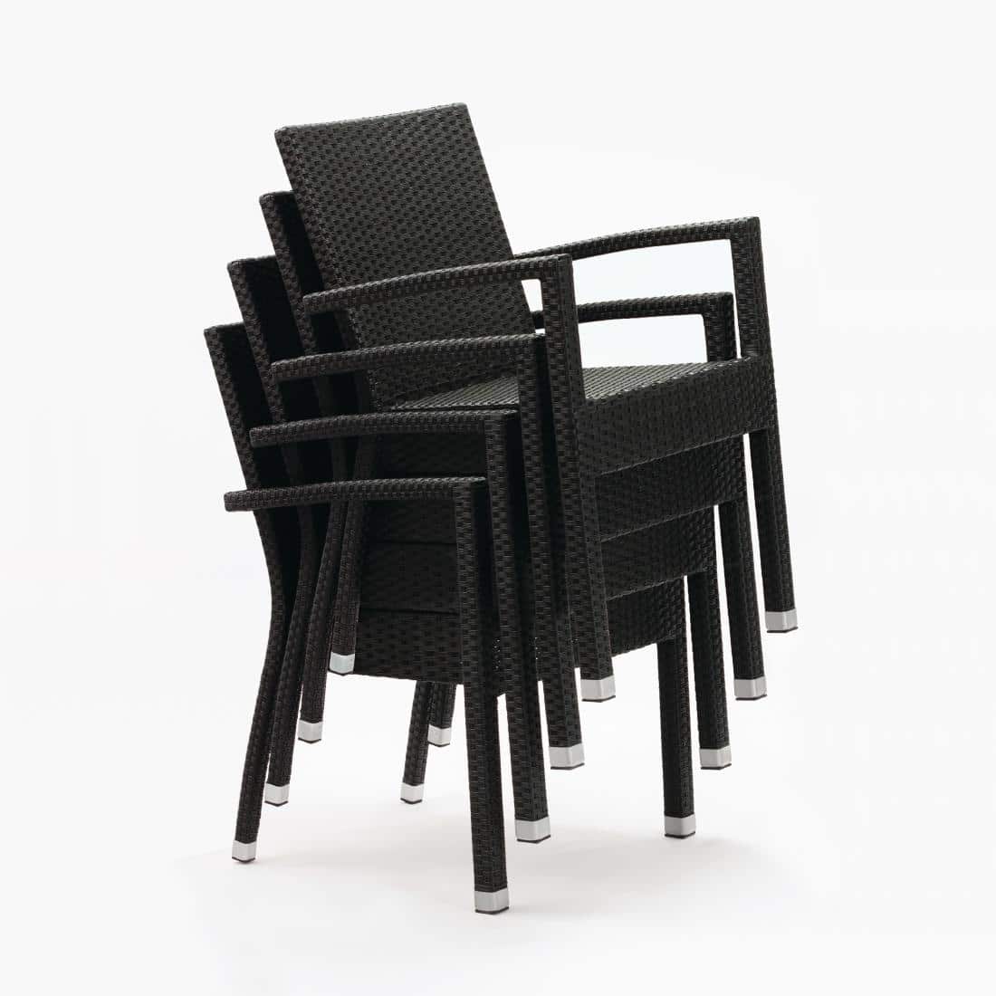 Bolero PE Wicker Armchairs Charcoal (Pack of 4) - Image 7