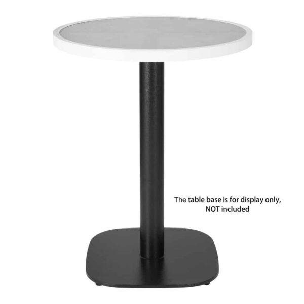 Bolero Fibre Glass Round Table Top Grey Stone Effect 580mm - Image 5