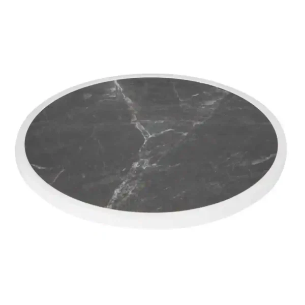 Bolero Fibre Glass Round Table Top Dark Granite Effect 580mm - Image 1