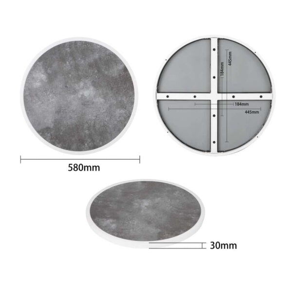 Bolero Fibre Glass Round Table Top Dark Stone Effect 580mm - Image 4