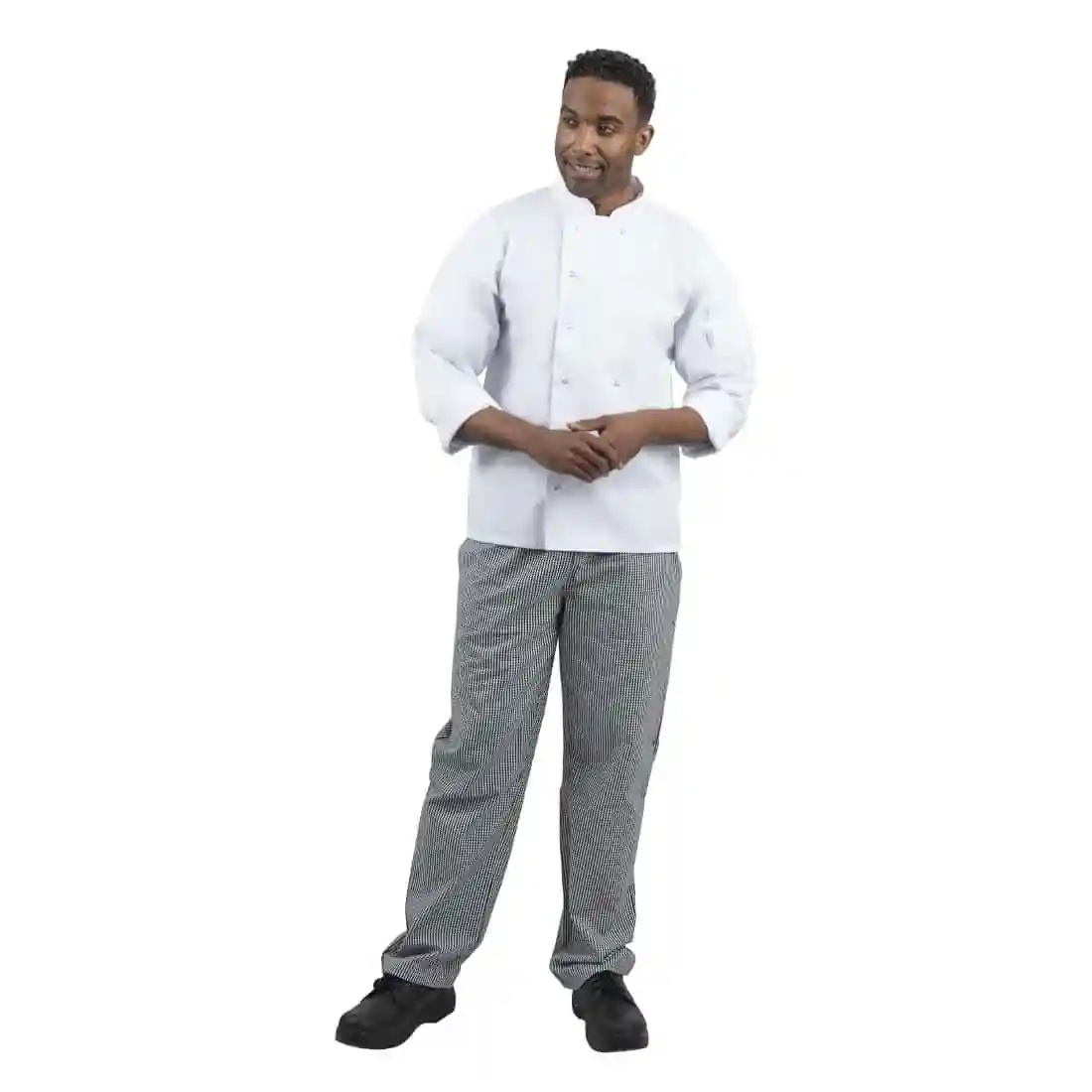 Whites Unisex Vegas Chefs Trousers Black and White Check - Image 4
