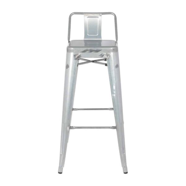 Bolero Bistro Galvanised Steel High Stool with Backrest (Pack of 4) - Image 4