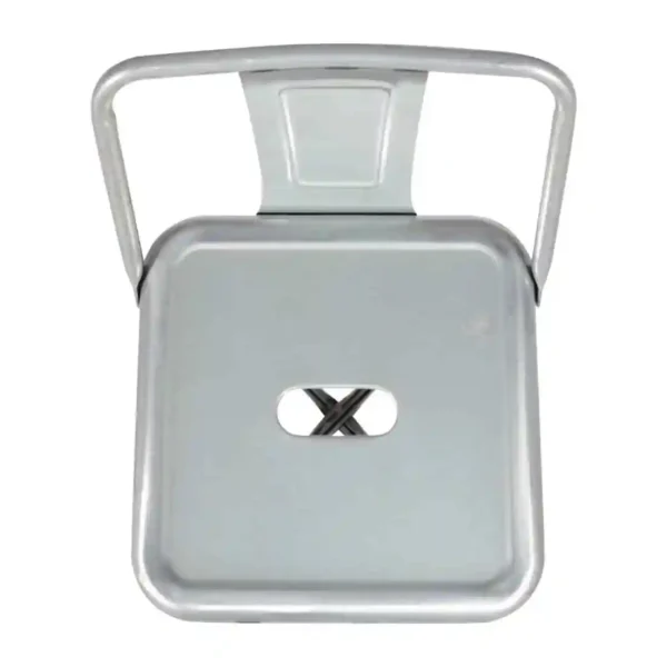 Bolero Bistro Galvanised Steel High Stool with Backrest (Pack of 4) - Image 6