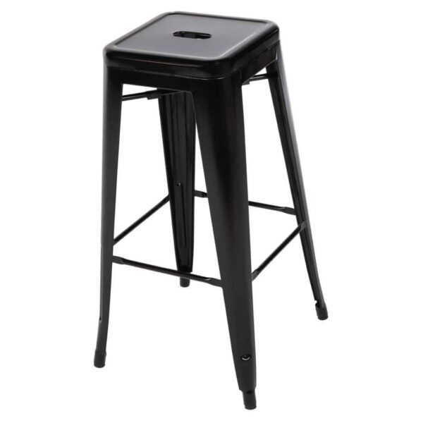 Bolero Bistro Steel High Stool Black (Pack of 4) - Image 4