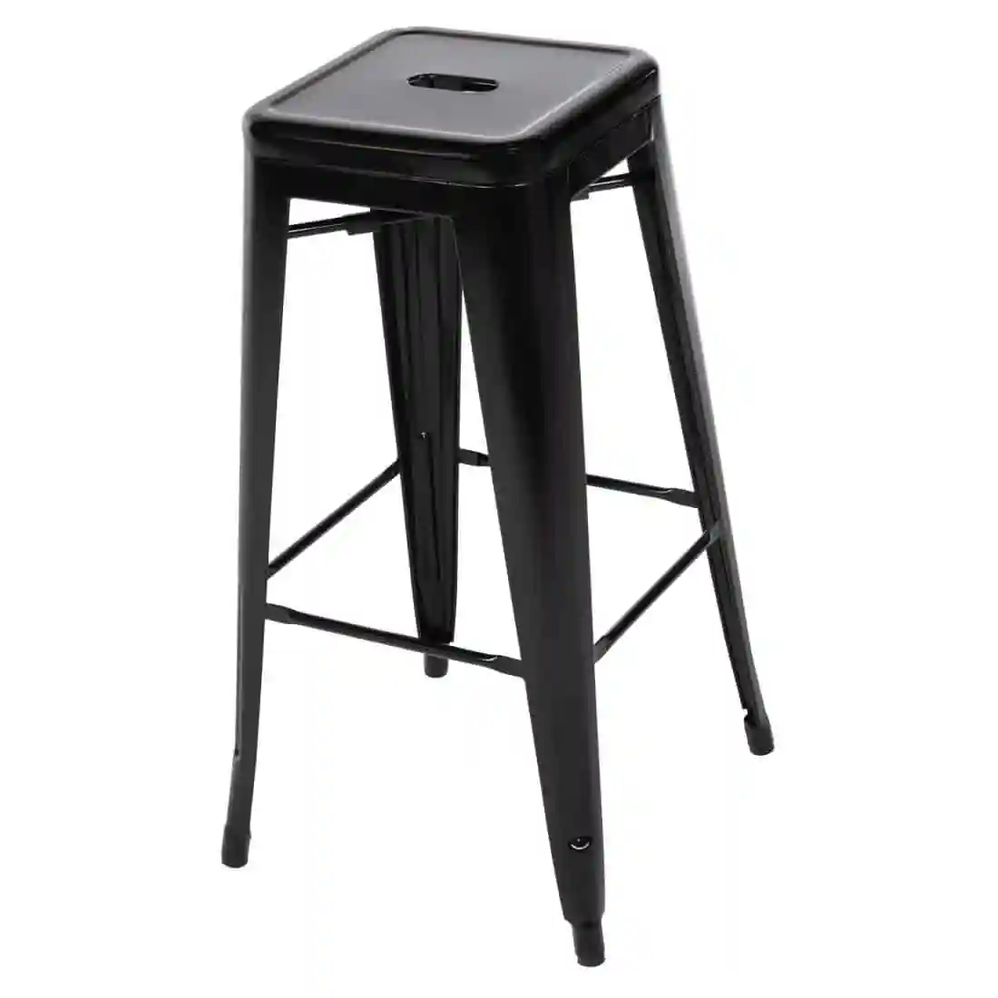 Bolero Bistro Steel High Stool Black (Pack of 4) - Image 4