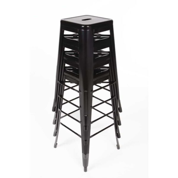Bolero Bistro Steel High Stool Black (Pack of 4) - Image 8