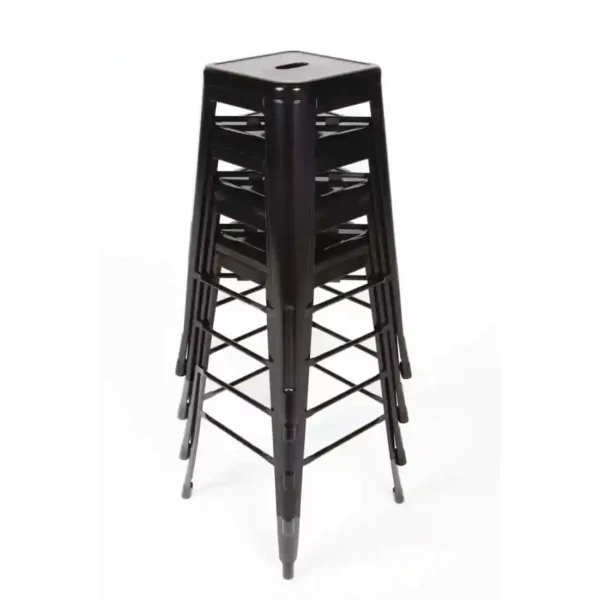 Bolero Bistro Steel High Stool Black (Pack of 4) - Image 8