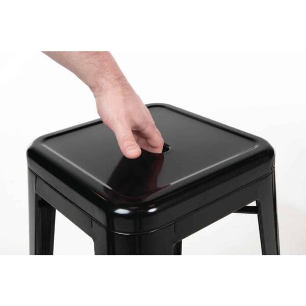 Bolero Bistro Steel High Stool Black (Pack of 4) - Image 9