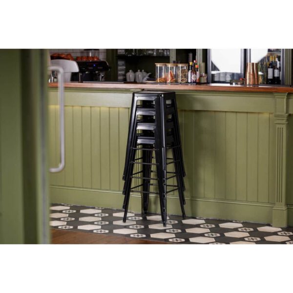 Bolero Bistro Steel High Stool Black (Pack of 4) - Image 14