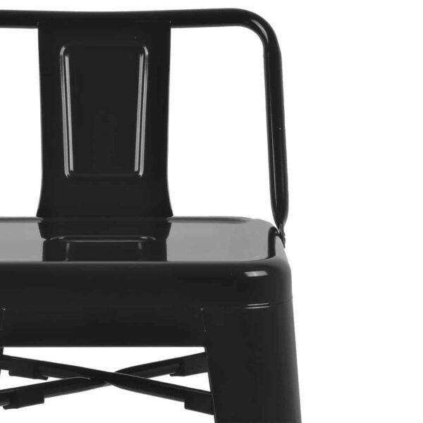 Bolero Bistro Steel High Stool with Backrest Black (Pack of 4) - Image 5