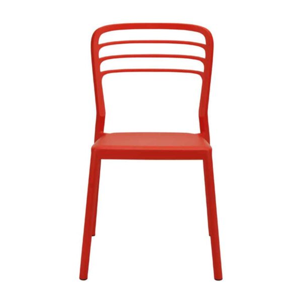 Newquay Ocean Plastic Outdoor Chair in Red (Pack of 4) - Image 2
