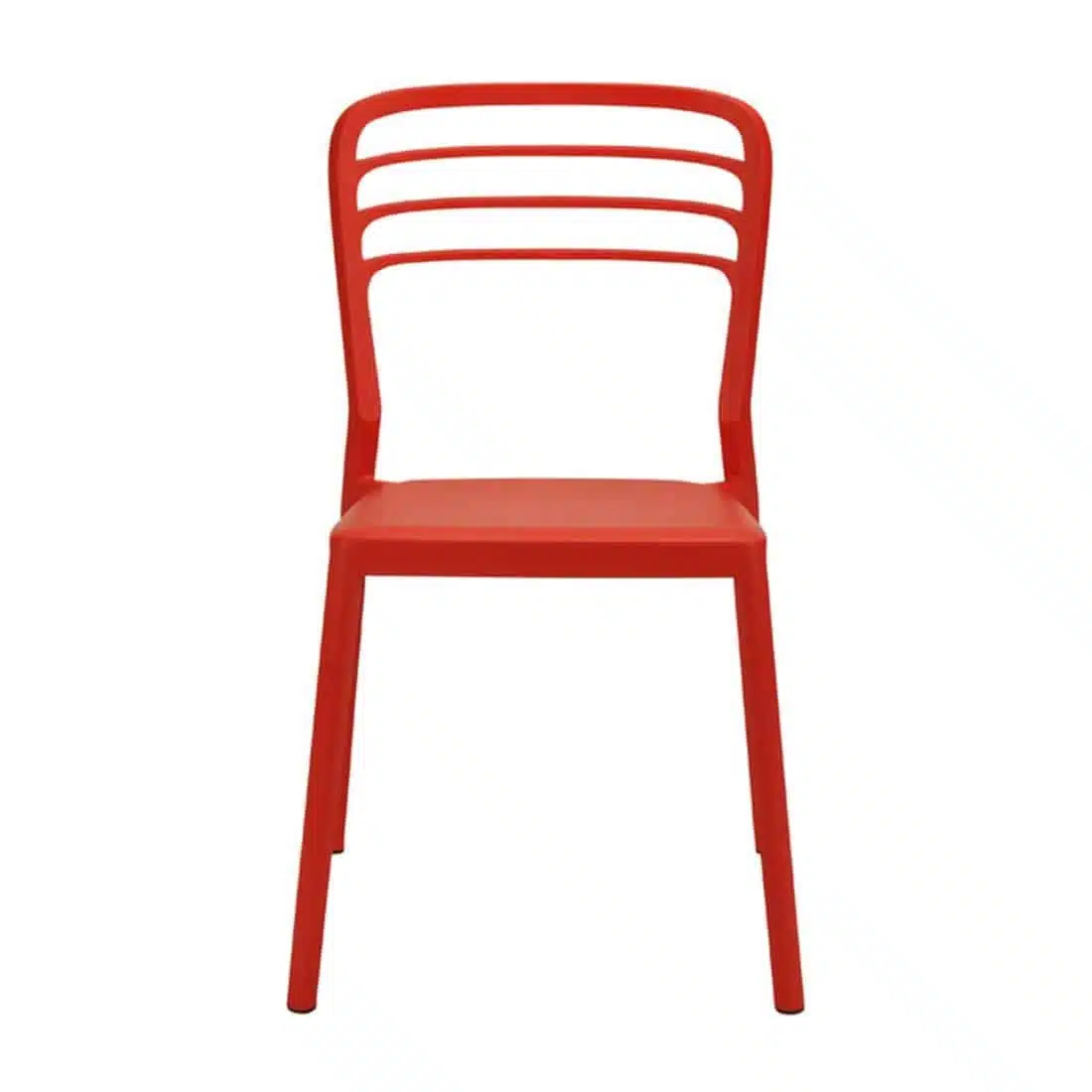 Newquay Ocean Plastic Outdoor Chair in Red (Pack of 4) - Image 2
