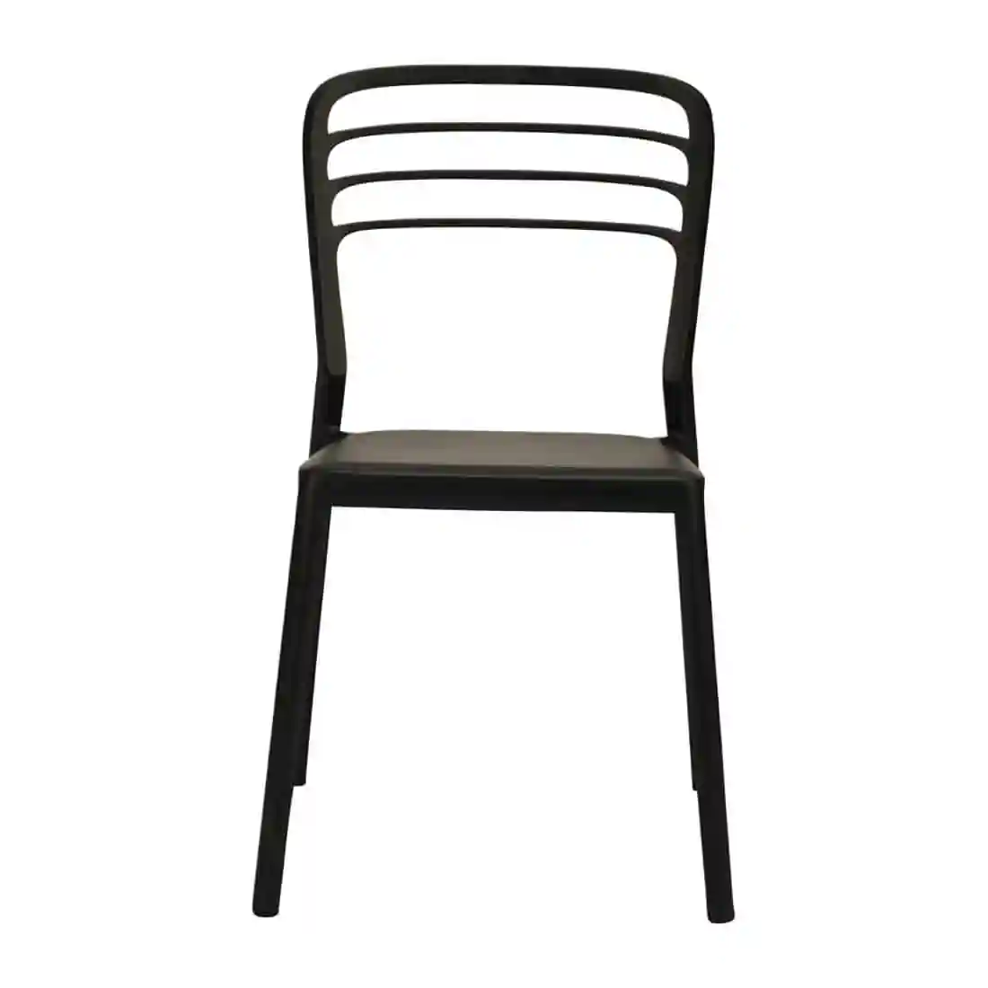 Newquay Ocean Plastic Outdoor Chair in Black (Pack of 4) - Image 3