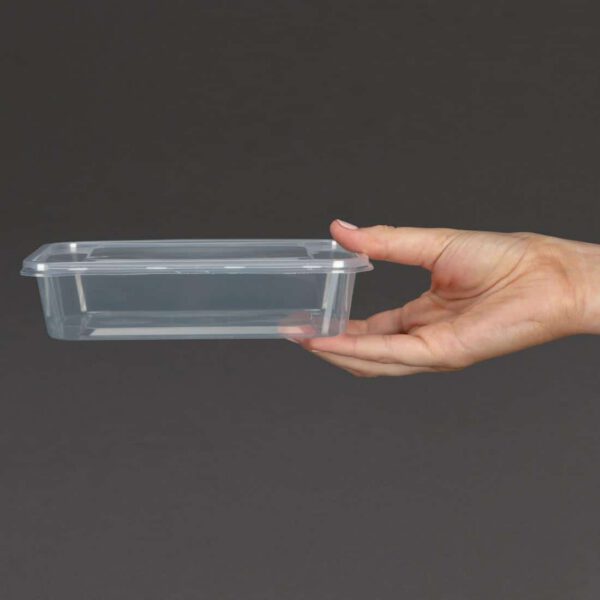 Fiesta Recyclable Plastic Microwavable Containers with Lid Small 500ml (Pack of 250) - Image 5