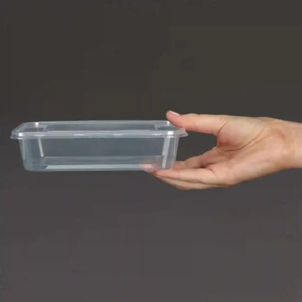 Fiesta Recyclable Plastic Microwavable Containers with Lid Small 500ml (Pack of 250) - Image 5