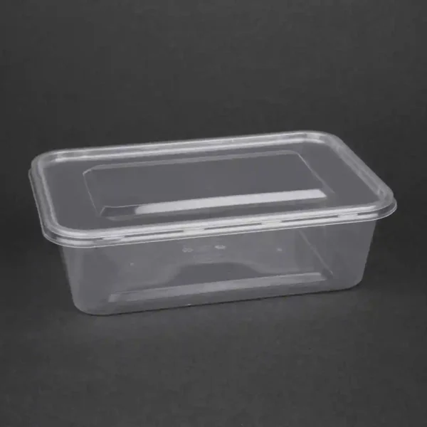 Fiesta Recyclable Plastic Microwavable Containers with Lid Medium 650ml (Pack of 250) - Image 1