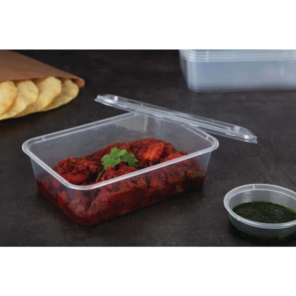 Fiesta Recyclable Plastic Microwavable Containers with Lid Medium 650ml (Pack of 250) - Image 5