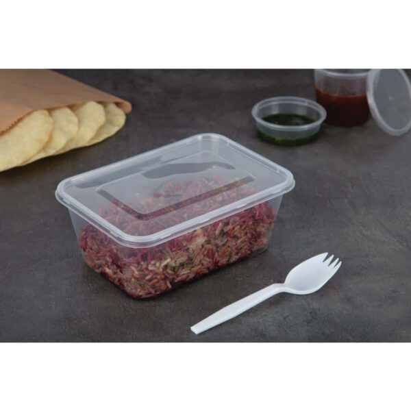 Fiesta Recyclable Plastic Microwavable Containers with Lid Large 1000ml (Pack of 250) - Image 6